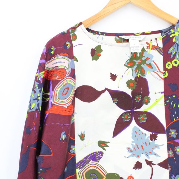 Drapers & Damons Blouse Top Womens Multicolor Lightweight Floral Pattern Size L - Picture 3 of 9